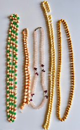 5 Beaded Necklaces, Some Vintage