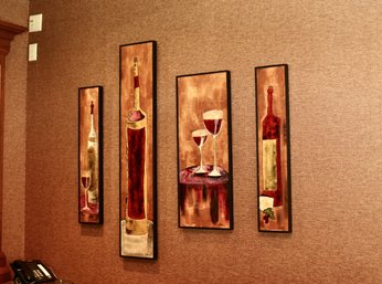 Set Of Four  Wine Rectangular Wall Art By Susan
