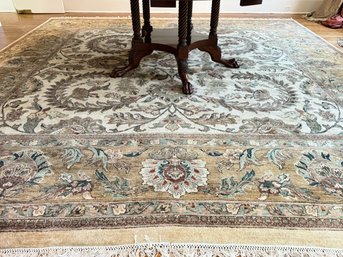 ABC NYC Handknotted Wool Area Carpet With Floral & Wreath Motif  12 X 12