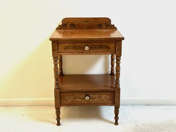 A Vintage Hitchcock Nightstand With Beautiful Stenciling #2