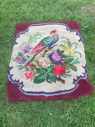 Vintage 1970s Hooked Rug Or Wall Hanging