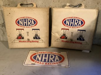 NHRA Championship Drag Racing Cushions And License Plate