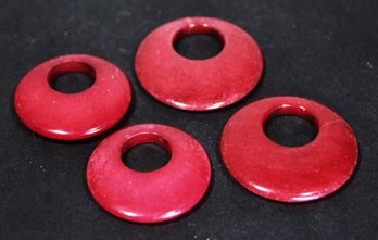 Two Pair Red Hard Stone Pedants