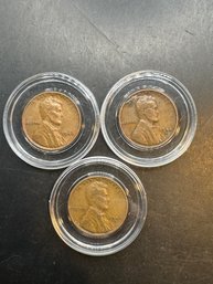 3 Wheat Pennies 1944, 1944-D, 1944-S