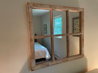 Rustic Six Pane Window Repurposed  As Mirror .