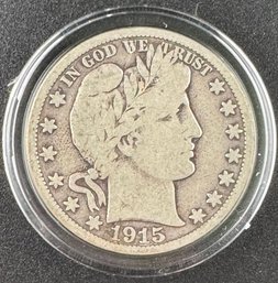 1915-S Barber Silver Half Dollar