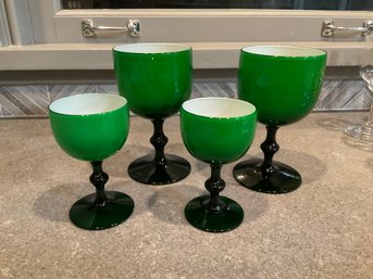 Carlo Moretti Green Goblets