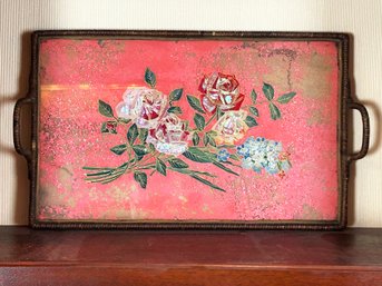 A Vintage Reverse Glass Painted Tray