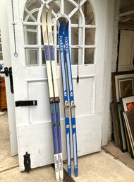 2 Pairs Of Vintage Cross Country Skis- Fabulous Lodge Decor