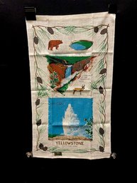 Vintage Yellowstone National Park Linen Tapestry By Kay Dee Handprints