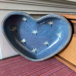 Studio Heart Ceramic Serving Bowl 11.5x2x9 Studio Stamped Special Piece