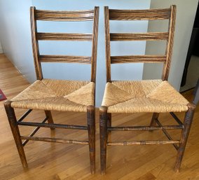 Two Rush Seat Chairs