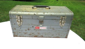 Gray Metal Sears Craftsman Tool Box With Removable Tray