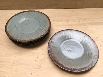 (SET OF 6) VINTAGE TOSCANA ICC POTTERY STONEWARE PLATES MADE IN ITALY