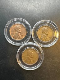3 Wheat Pennies 1946, 1946-D, 1946-S