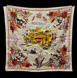 Vintage Linen Tapestry Of Australia