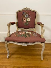 Vintage French Needlepoint Decorative Chair