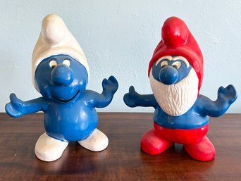 A Pair Of Vintage Smurf Figures