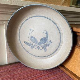 Lovebirds Ceramic Stoneware 12x2in Serving Bowl Issue But Beautiful