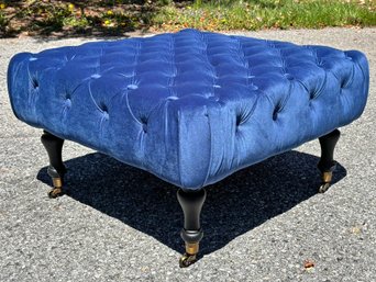 A Tufted Velvet Ottoman/Coffee Table, Possibly Edward Ferrell