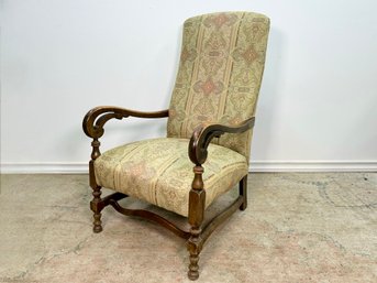 Antique Wood Carved Walnut Arm Chair