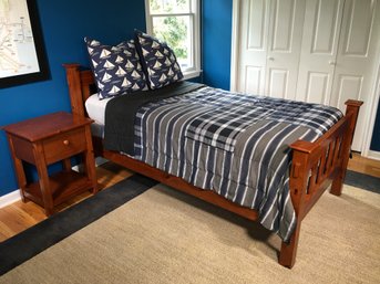 COMPLETE TWIN BED WITH NIGHTSTAND - Pottery Barn - Mattress - Box - Sheets - Pillows - Linens ALL FOR ONE BID