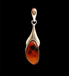 Beautiful Sterling Silver Amber Pendant