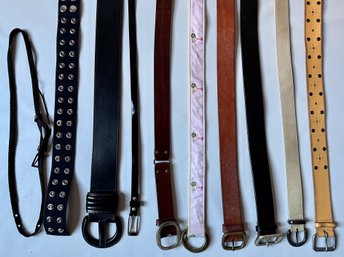 10 Belts, Some Vintage Leather, All Sizes