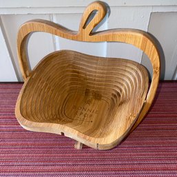 Bonnie And Pop Collapsible Apple Shape 10.5x 12in Wood Basket