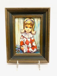 Vintage Framed Harlequin Girl Rendering