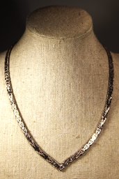 STERLING SILVER ITALIAN WOVEN LINK NECKLACE 1980S