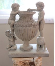 Terracotta Clay Home Collection Of Curious Boys Investigating A Large Urn