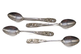 4 Antique 950 Sterling Silver Tea/coffee Spoons - 49 Grams