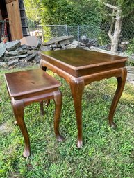 Pair Of Solid Wood Nesting Tables