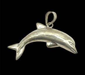 Vintage Sterling Silver Dolphin Pendant