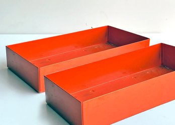 A Pair Of Modern Enameled Steel Trays By Hold Everything