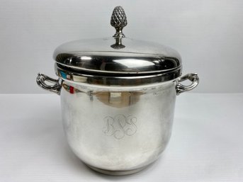 Vintage Silver Plated Monogrammed Ice Bucket