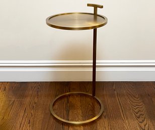 A 1930's Style Martini Round Side Table In Antique Brass By Restoration Hardware MSRP $375