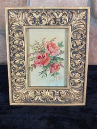 Eric Linnell Flower Painting In Frame