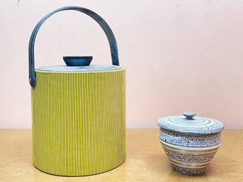 Fab 1960's Ice Bucket And A Garlic Jar