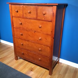 Very Nice POTTERY BARN / PB TEEN Knotty Pine Tall Chest - Great Piece - Tons Of Storage - SUPER NICE !