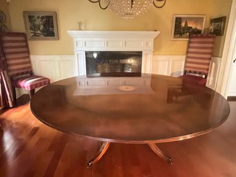Custom Mahogany Table With Sunburst Inset