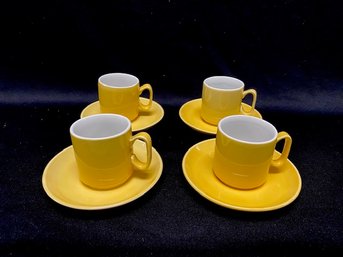 Vintage Day Break Yellow Italian Espresso Set