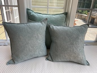 Light Blue Throw Pillows - Set Of 3