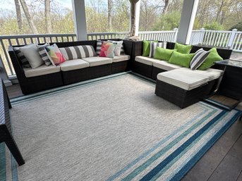 Woven Patio Sectional And Side Table