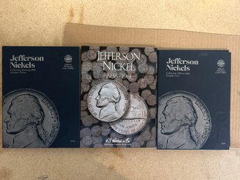 Nice Lot Of 3 Books Of Jefferson Nickels