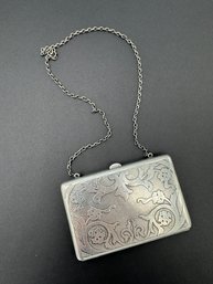 Stunning Sterling Silver Decorative Art Nouveau Purse Card Wallet