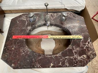 Custom Marble Sink Raso Levanto 30x1.5x22 Designer Cast Rare Metal Faucet Set Incredible