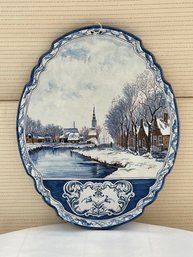 ANTIQUE PORCELAIN DELFT WALL PLAQUE