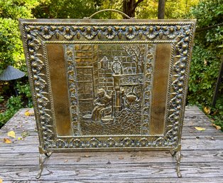 Decorative Brass Fire Screen